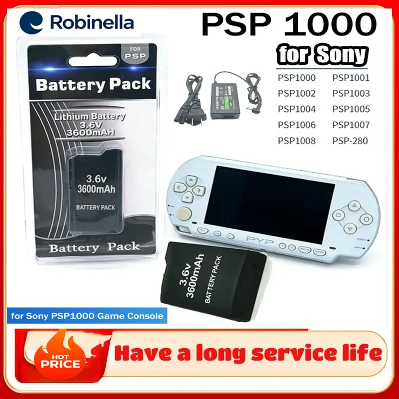 

Battery Pack for Sony PSP1000 PSP-110 Game Console 3.6V 3600mAh Built-in Host Battery Lithium Cell PlayStation Portable Gamepad