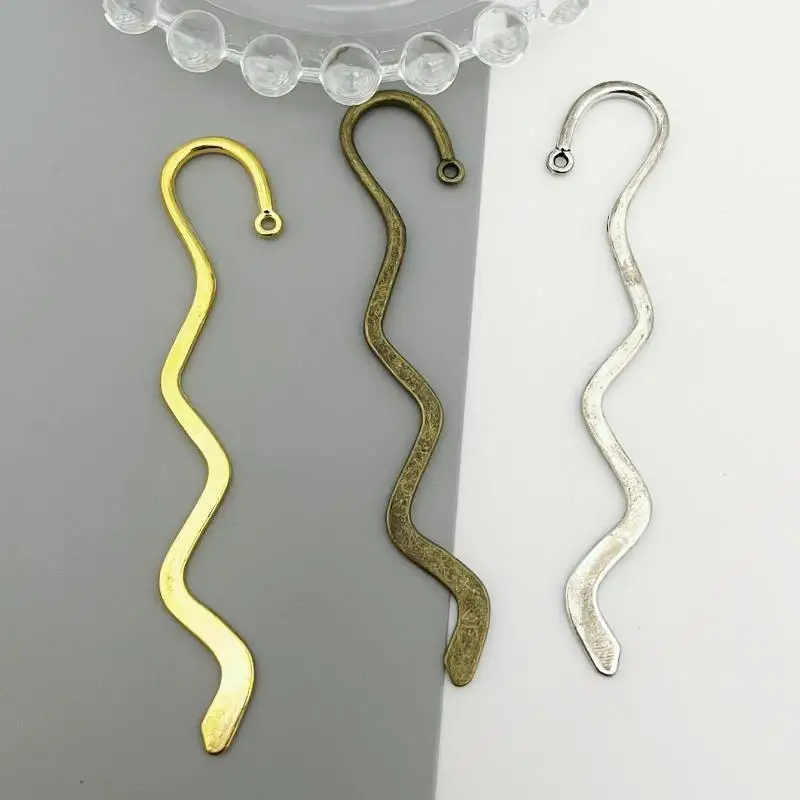 Wave Bookmark Retro Alloy Decorative Holder Clip Page Marker for School Office Reading Gift Accessories
