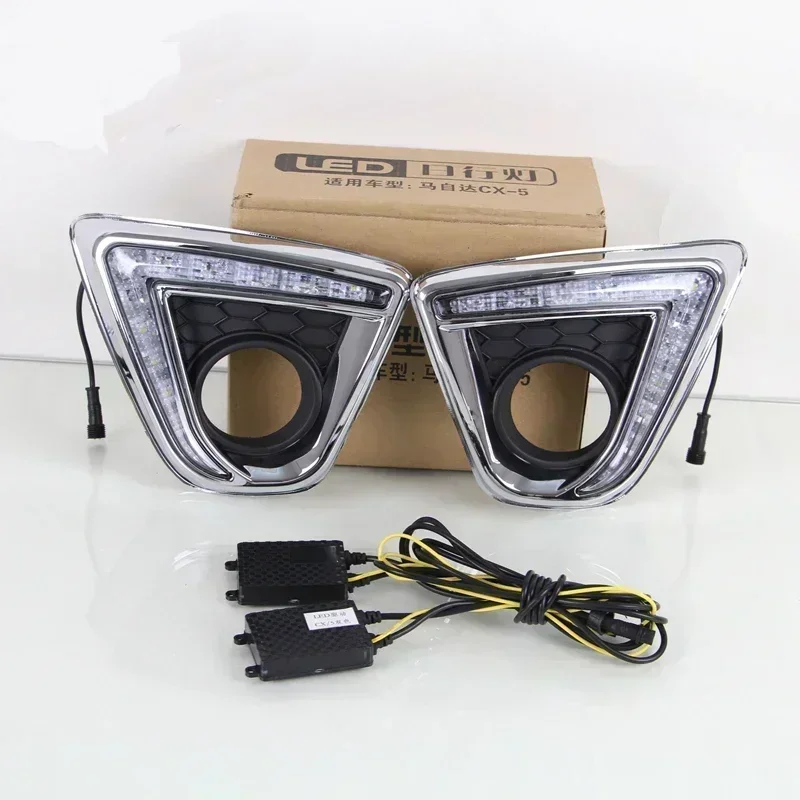 

Car LED DRL 12V Daylights For Mazda CX-5 CX5 2012 2013 2014 Yellow Turn Signal Daytime Running Light Car Foglamp