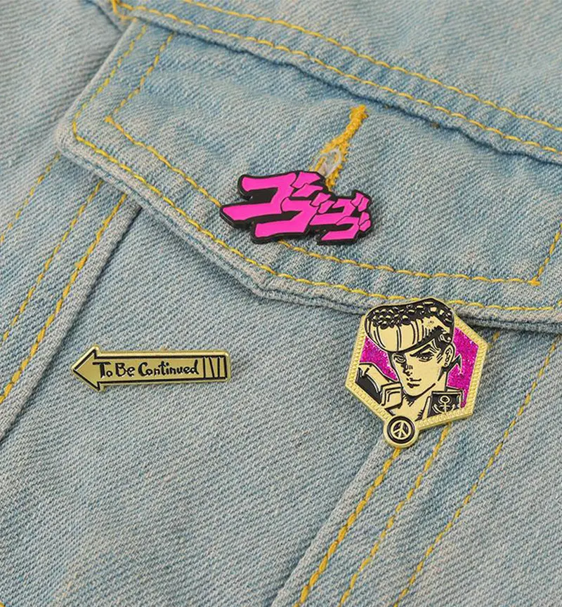 Custom Bizarre Adventure Brooches Lapel Badges Cartoon Japanese Anime Jewelry Gift for Fans Friends JoJo Enamel Pins