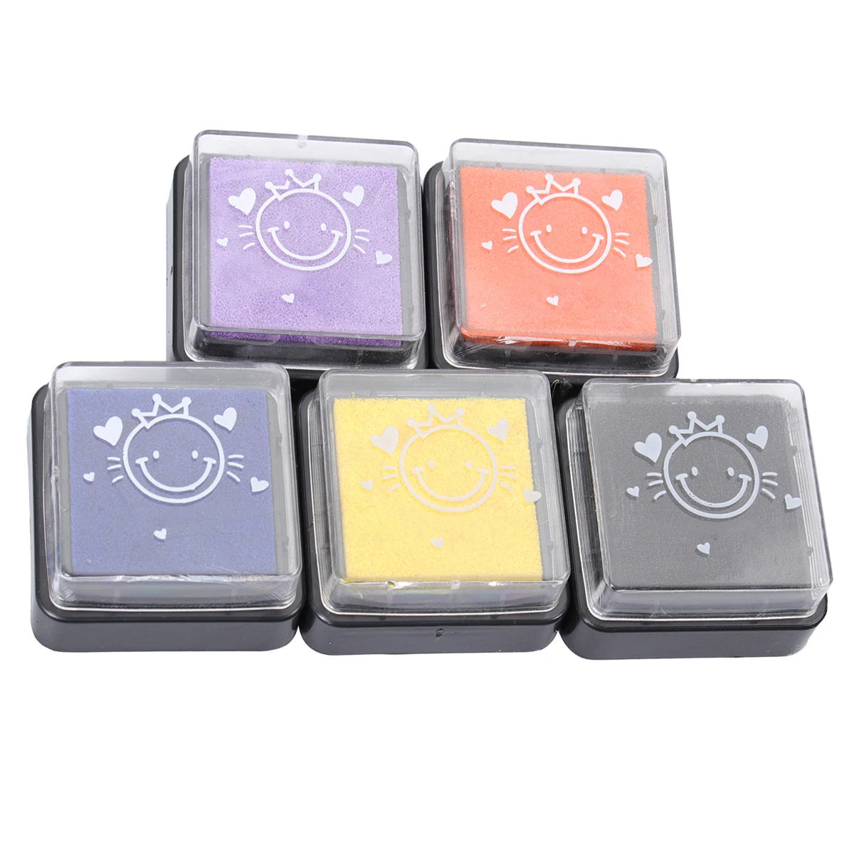 

5pcs Finger Painting Inkpad Kids DIY Stamps Washable Rainbow Colorful Art Craft Non-Toxic Quick Drying Waterproof Storage Case