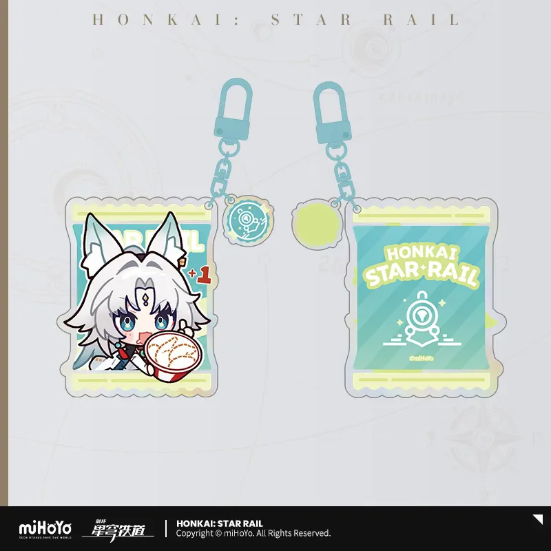 [Genuine] miHoYo Game Honkai Star Rail Delicious Series Acrylic Emoji Pendant Jiaoqiu Feixiao Pom-Pom Keychain Cosplay Xmas Gift