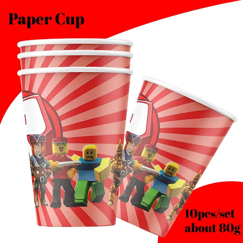 Roblox Boys Theme Birthday Party Decorations Cake Topper Birthday CUP PLATE Swirls labels Stickers  KidsParty Supplies Decor