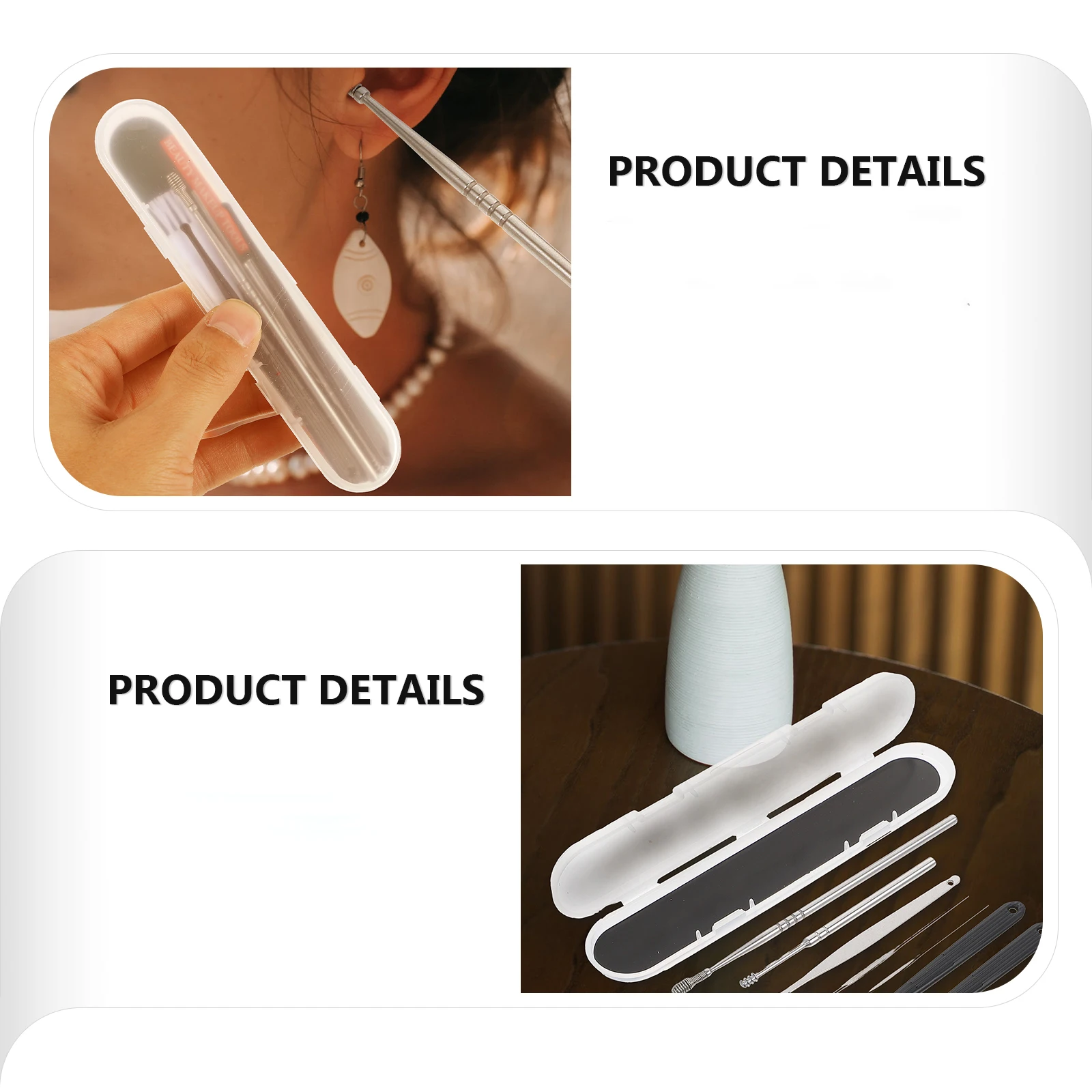 Ear Pick Set 3 Sets Stainless Steel Earwax Picking Tools Cleaning Supplies Travel Family Use Health Care Ear Cleaning Tools
