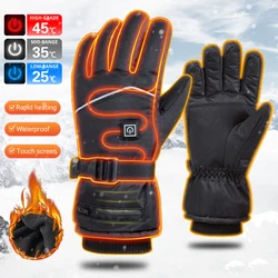 Guantes calefactados eléctricos para motocicleta, Guantes Térmicos impermeables, recargables, para esquí y moto de nieve, Invierno