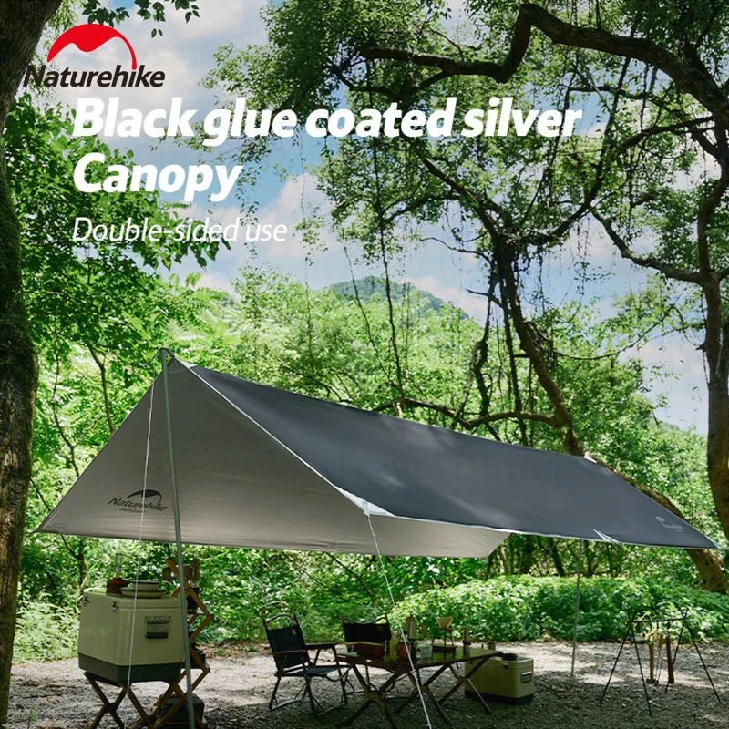 Naturehike Camping Shelter Outdoor Travel Picnic Waterproof Tarp Tent Silver Coated Large Space Waterproof Canopy 4-6 Person