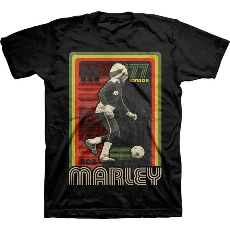 Zion Bob Marley Futebol Londres 1977 Mens T-Shirt Tamanho Sm 2Xl