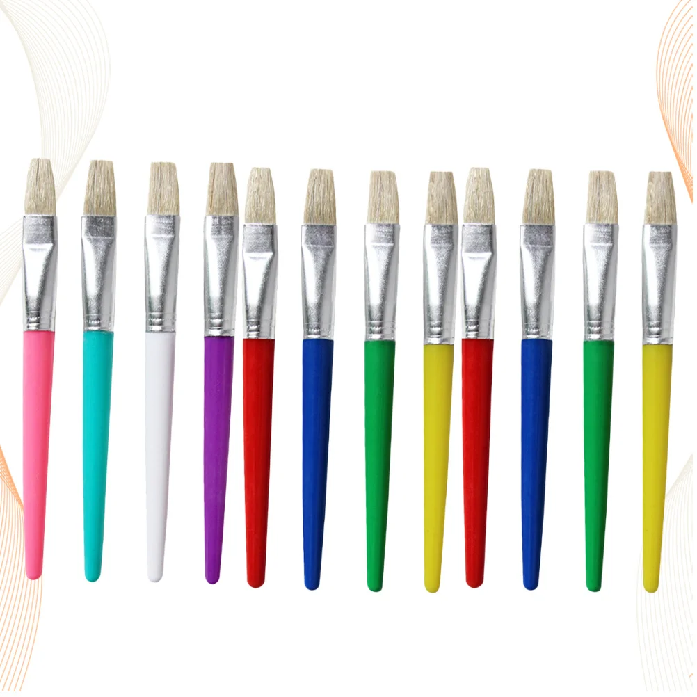 

12Pcs Painting Brush Set Durable Creative Drawing Pens for Kids Children Acrylic Watercolor Oil Gouache Painting