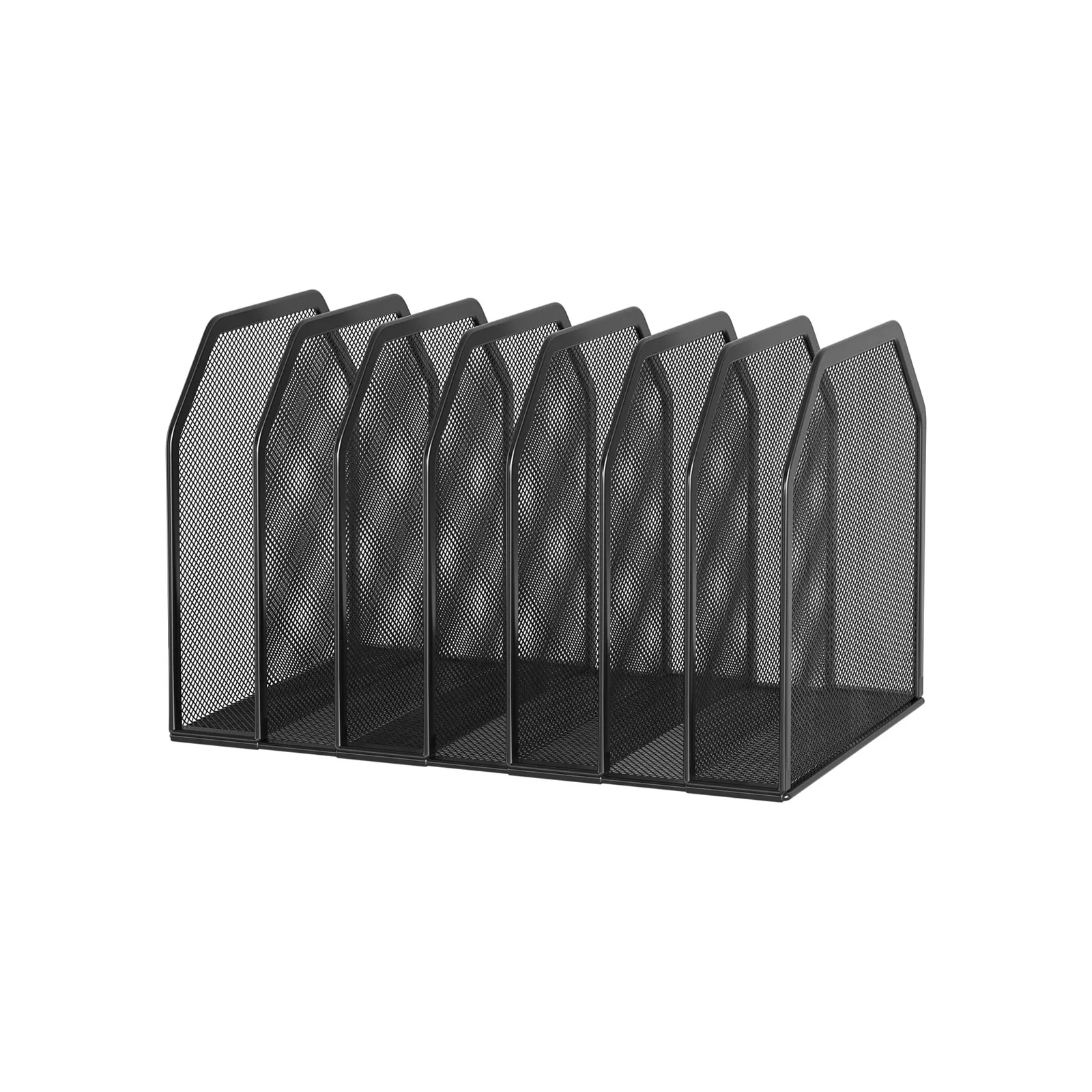 5-Section Metal Mesh Vertical File Organizer Desk Document Sorter Office Home Classroom Storage Rack