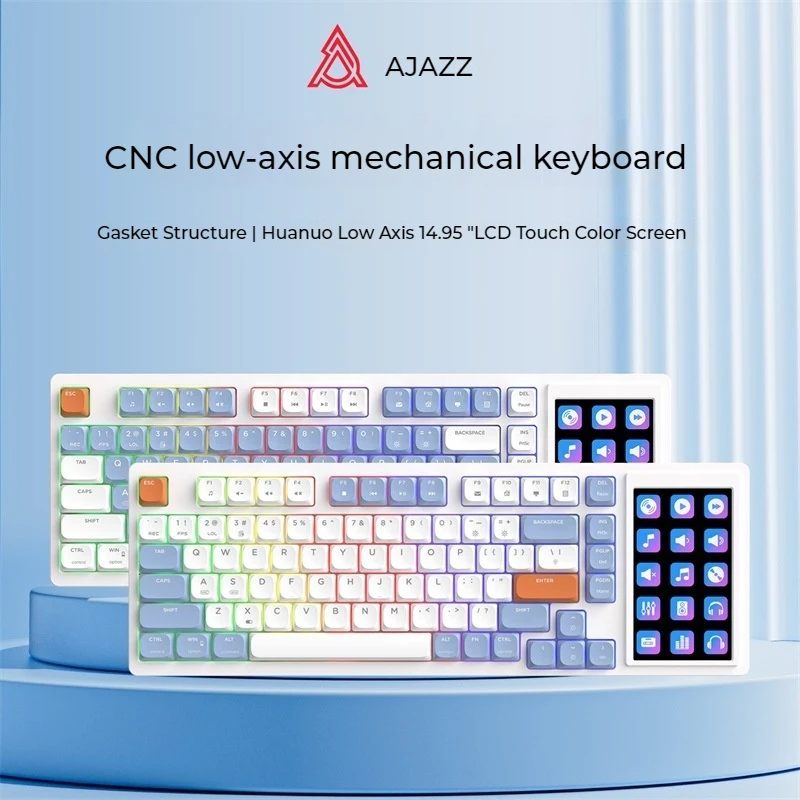 Ajazz Akp815 Wired Mechanical Keyboard Rgb Light 81 Key Touch Screen Visual Programming Custom Driver Peripherals Game Office ﻿