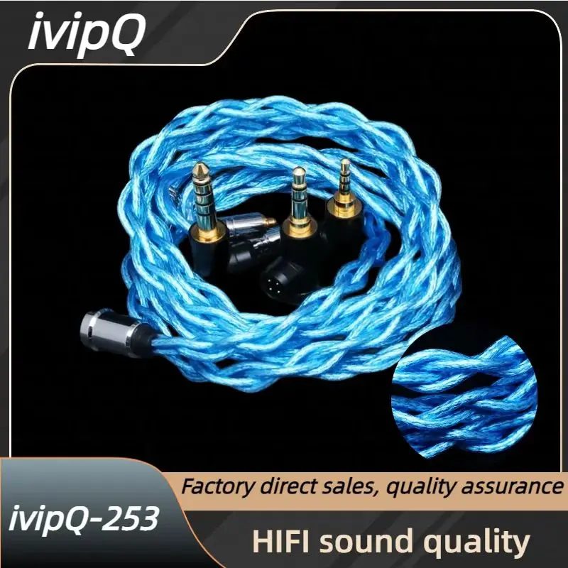 ivipQ 253 5N Sterling Silver+Silver Palladium Earphone Upgrade Cable，With iE900 MMCX 2PIN,For MK4 F1 Youth M5 S12 Olina