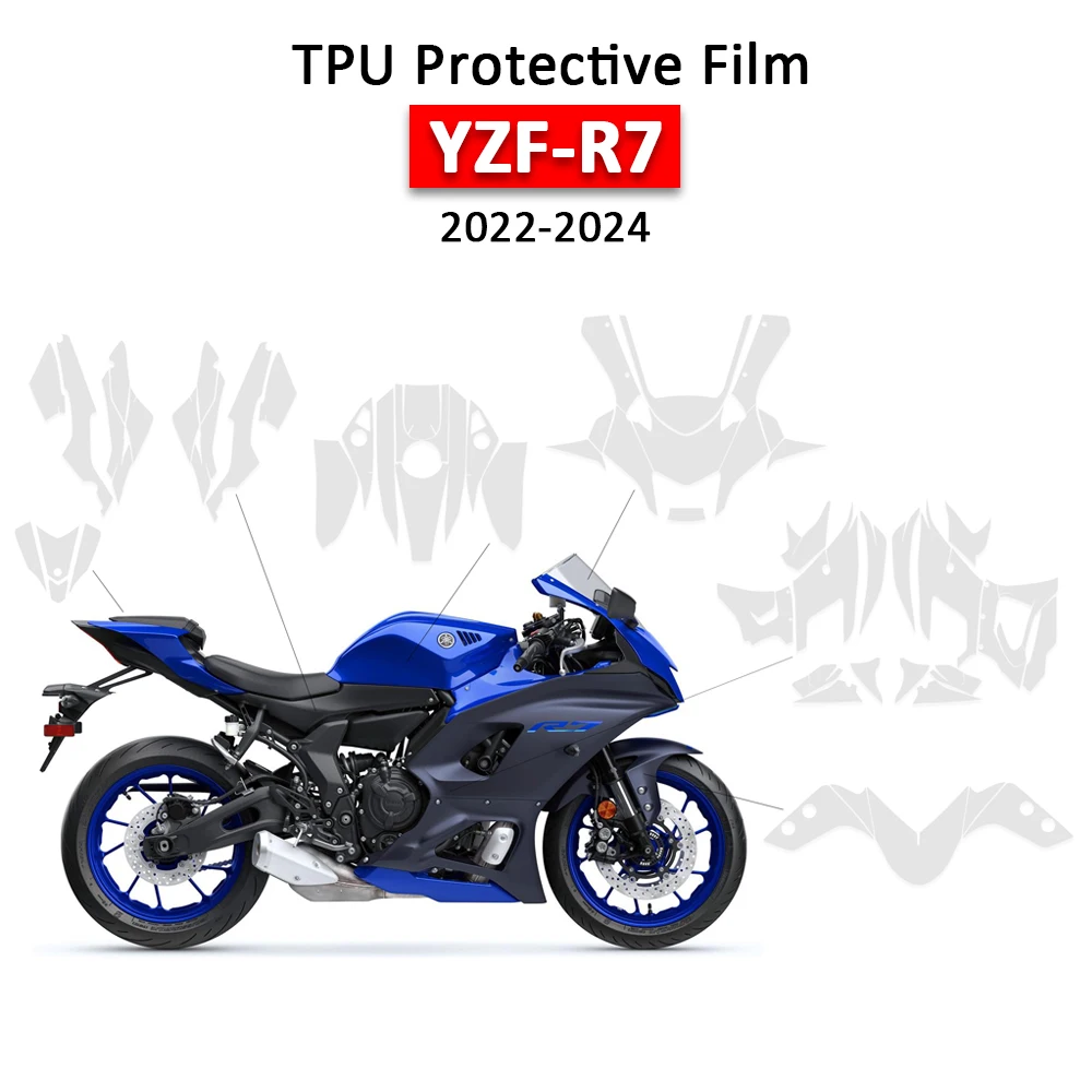 PPF For YAMAHA YZF-R7 Windshield Protector Fairing Protection Complete Paint Fits YZF R7 TPU Paint Protection Film 2022-2024