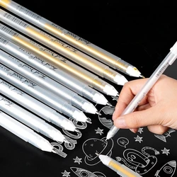 3/5Pcs White Gel Pen 0.8mm Highlight Marker Pen Black Cardboard Manga Painting Pen Art Sketch Drawing Stationery