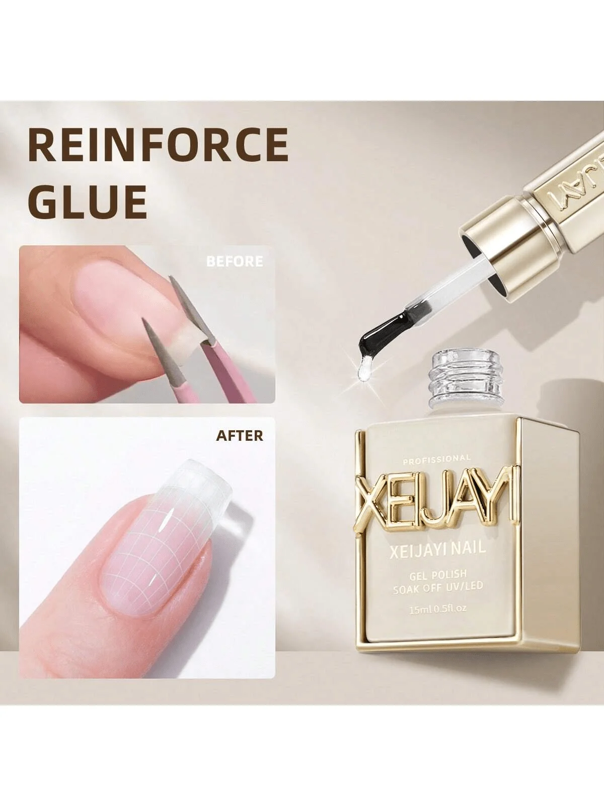 1 قطعة 15 مللي تعزيز هلام جيل للأظافر متعددة الوظائف واضح هلام مسمار البولندية مسمار المقوي هلام وصلات لإطالة الأظافر الصلب هلام منشئ ل #1