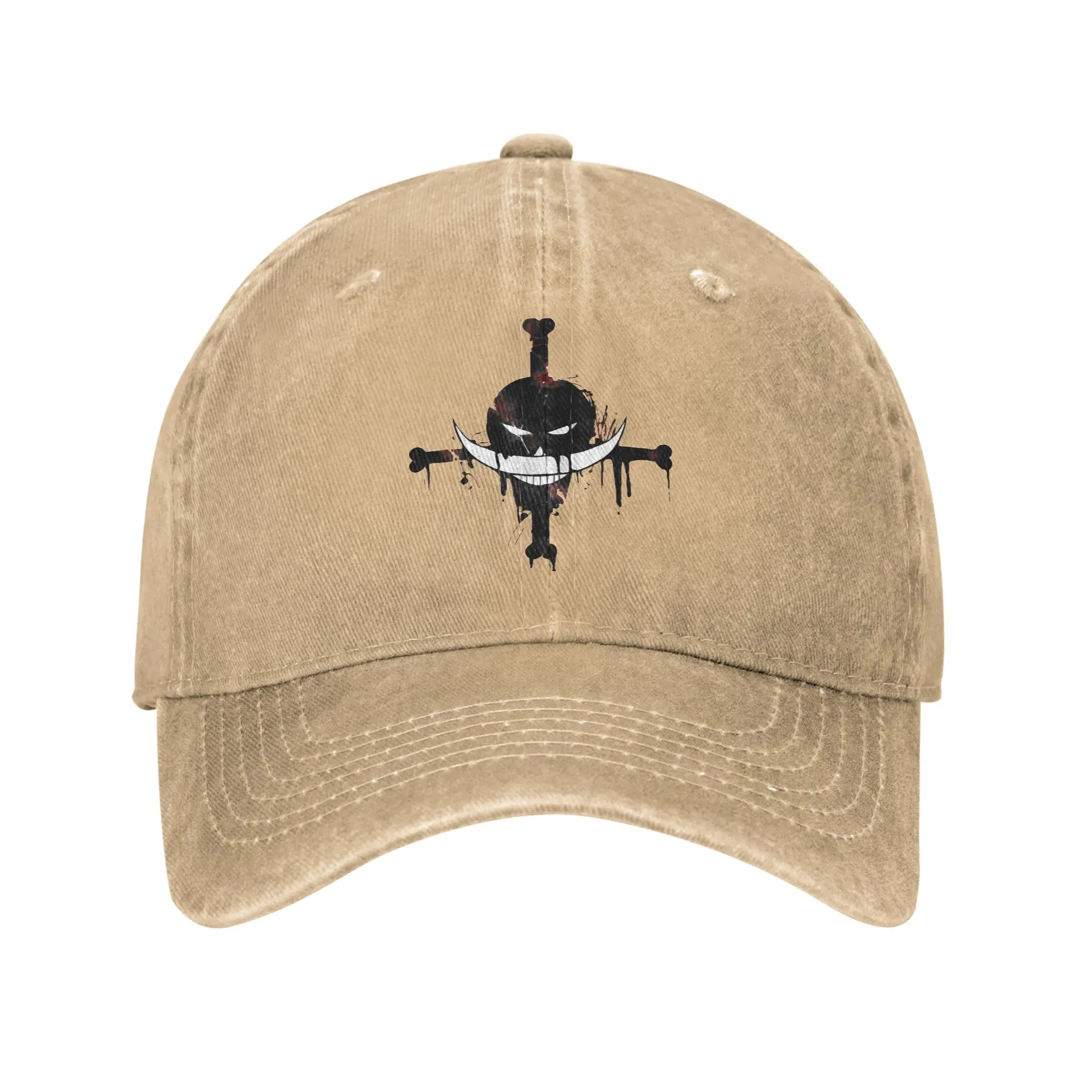 Modische Whitebeard Edward Newgate One Piece Baseballkappen für Männer und Frauen, Distressed Washed Kopfbedeckung, Lauf- und Golf-Geschenkkappen, Mützen