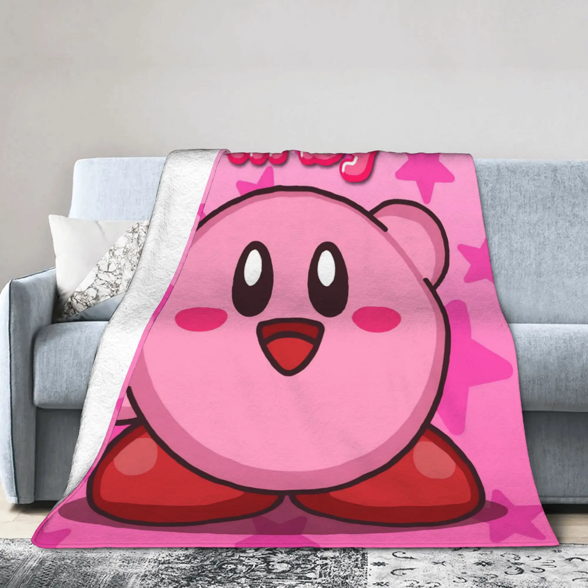 pink kirbys funny game Blanket Ultra Soft  Throw Blankets for Couch Multiple Sizes Plush Thin Quilt