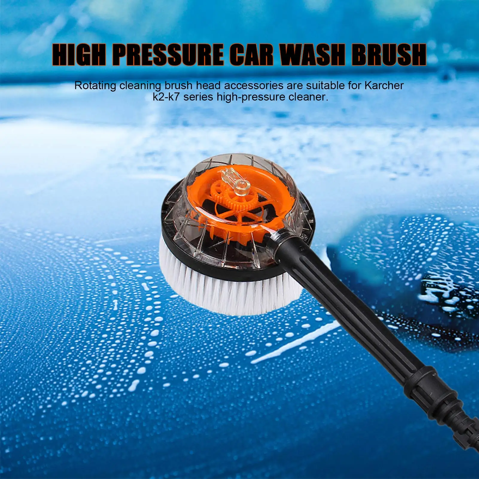 Car Wash Brush Car Rotating Round Foam Wash Brush For Karcher High Pressure WaterGun Brush Cars Cleaning Tool