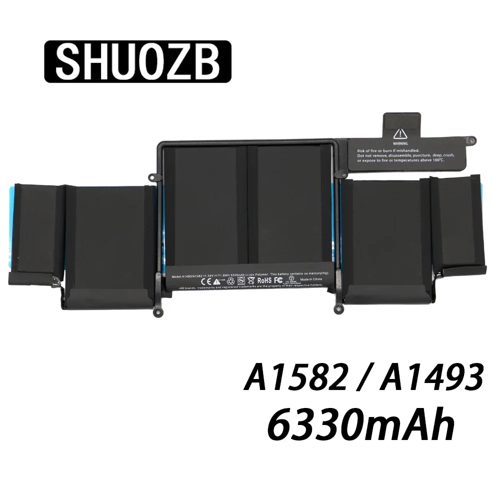 

SHUOZB A1493 Laptop Battery For Apple MacBook Pro 13" 2013 2014 Retina A1502 ME866LL/A ME865LL/A ME864LL/A MGX72 ME864 ME866