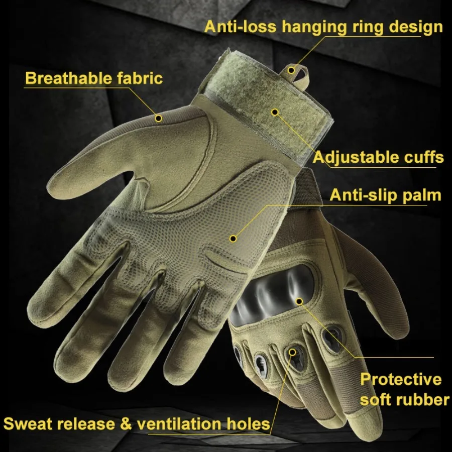 Outdoor Tactical Gloves, Breathable, Non Slip, Durable Glossy Gloves, Suitable for Camping, Sports, and Cycling Wear