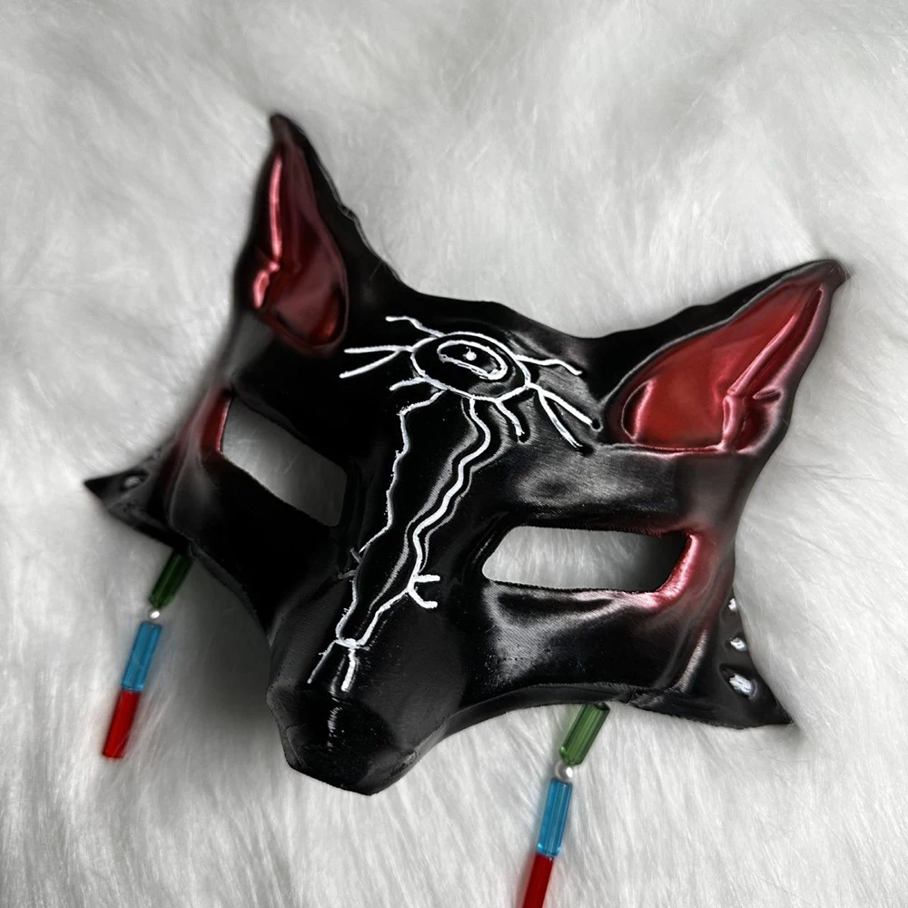 Game Arknights Lappland the Decadenza Cosplay Mask Adult 3D Printed Fox Helmet Half Face Mask Carnival Halloween Party Prop