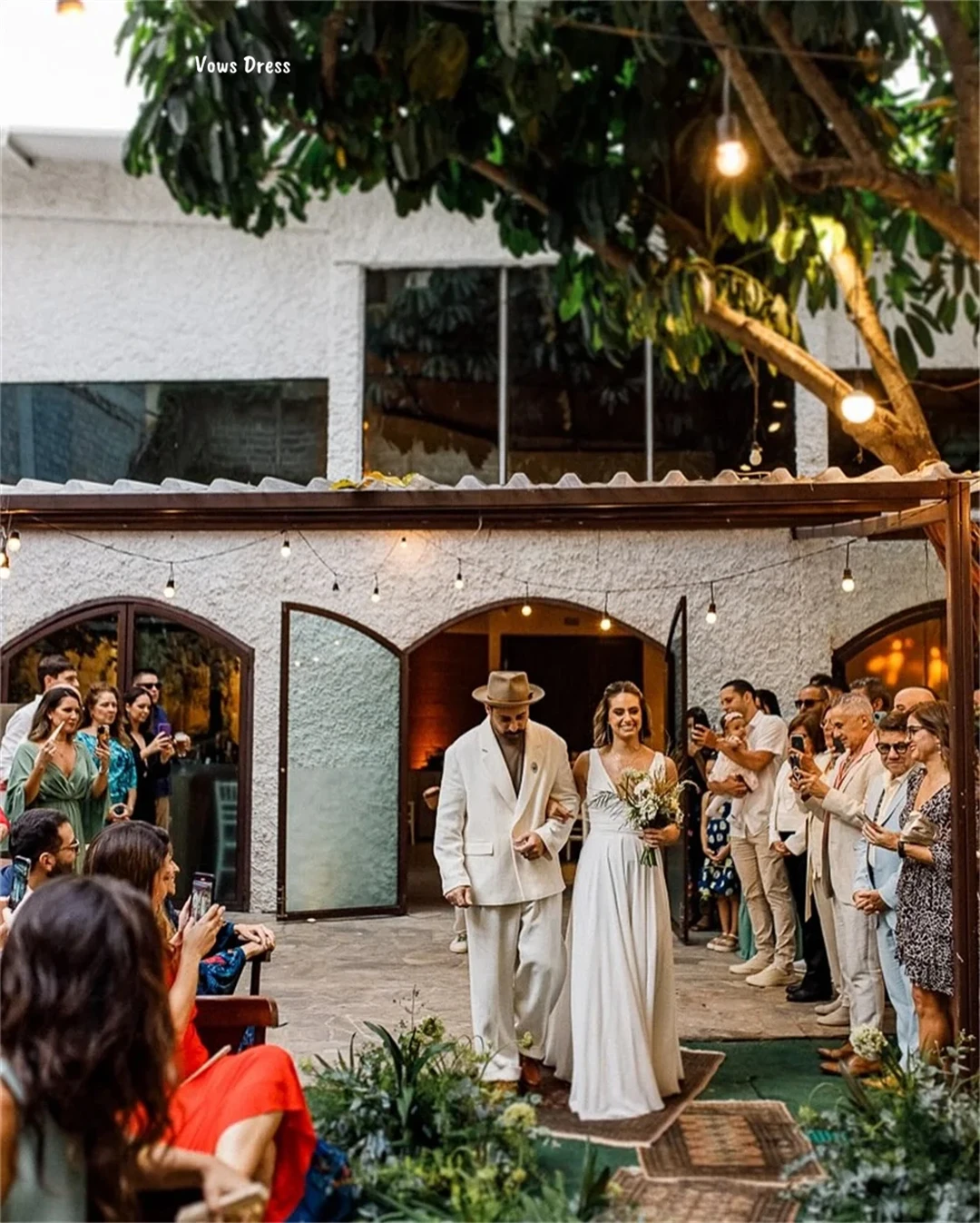 Vows Line A Party Dress สําหรับชุดแต่งงานชุดแต่งงาน Custom Made สีขาว Elegant Prom Dresses Luxury Ball Gowns ชุดราตรี