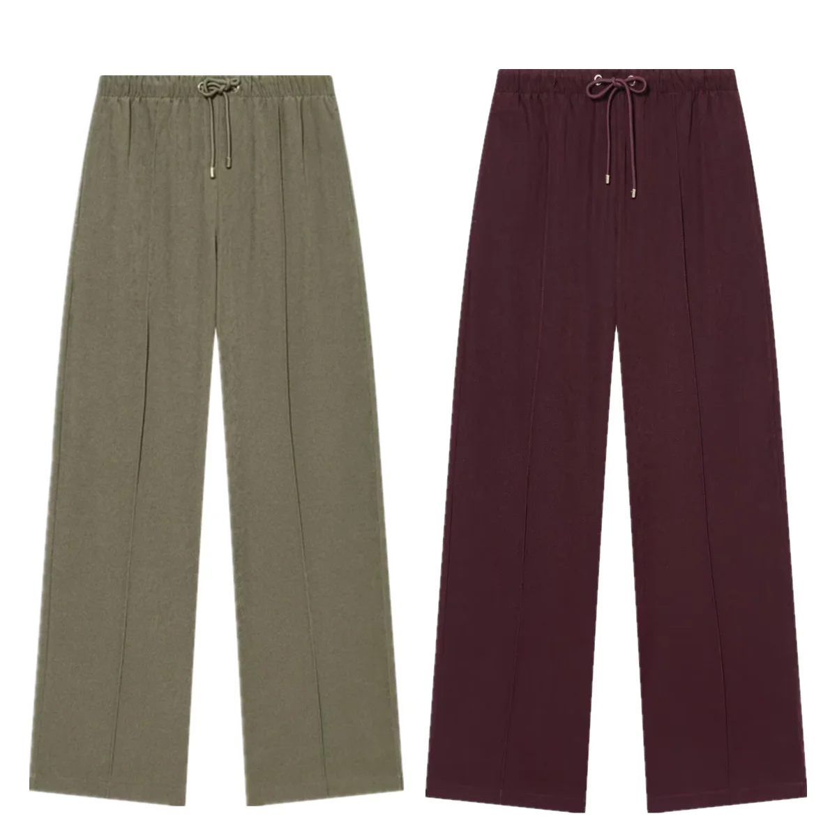 

Jenny&Dave Minimalist Women's Pants Woman Clothes Drawstring Casual Sweatpants Corduroy Solid Elegant Wide Leg Pants For Women