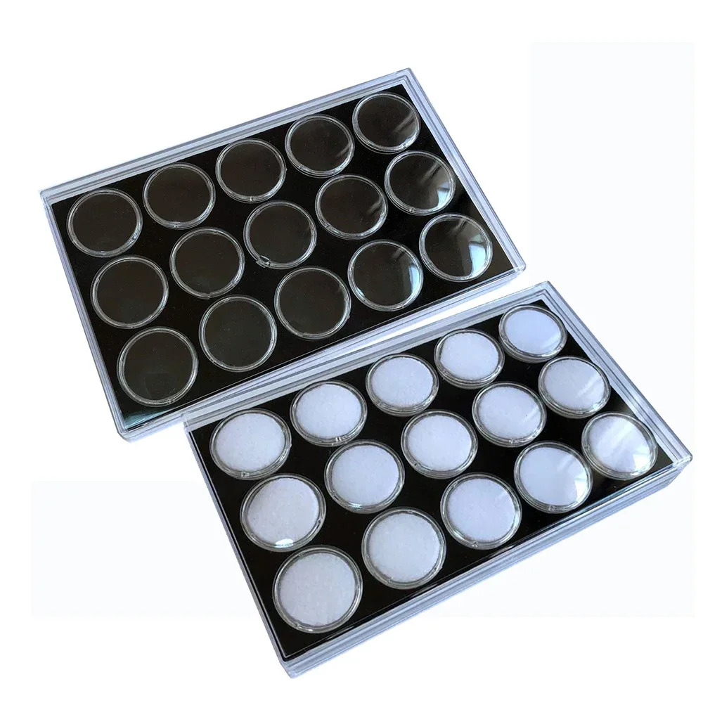 

Transparent Gems Storage Box Gemstone Display Tray Charms Organizer Diamond Piercing Jewelry Holder Beads Stone Cover Tray