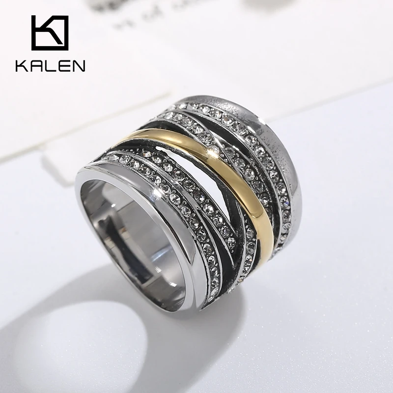 Kalen-女性のための多用途の石の形をしたリング,クロスデザイン,結婚式のための豪華なマイクロストーン,パーティーやパーティー用のボールリング,卸売