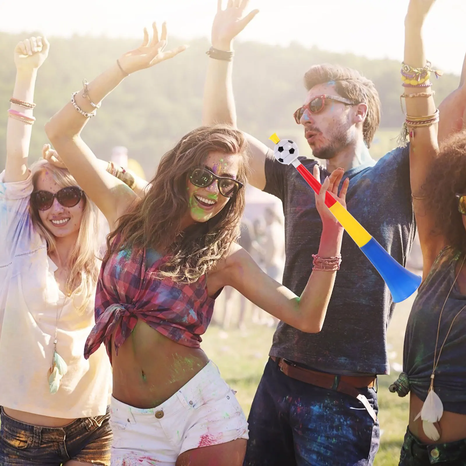 

4Pcs Retractable Soccer Trumpet Bright Plastic Football Horns for Games Festivals Parties Cheering Props Stadium Fan Horns