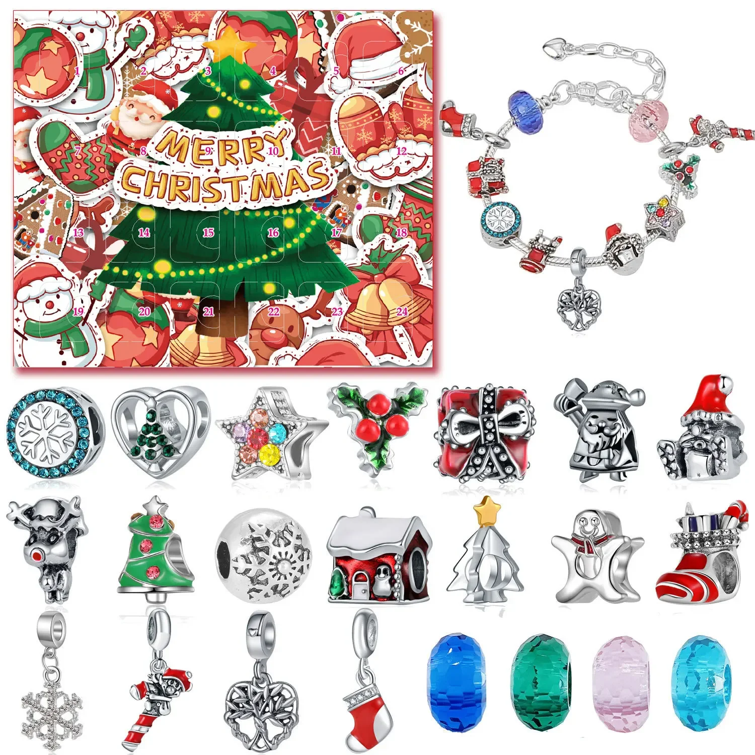 

Jewelry Advent Calendar For Women Countdown 24 Days To Calendar Xmas Gifts Box 2025 New Years Bracelets Necklace Jewelry Set