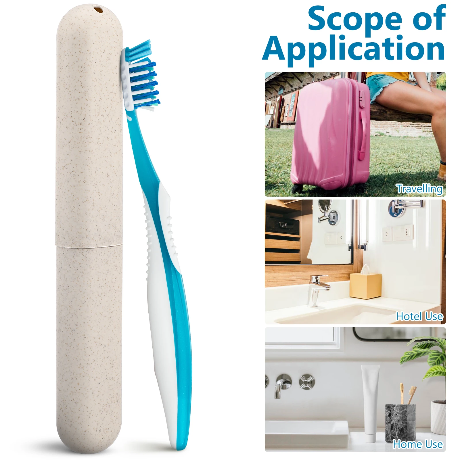 

4pcs Portable Toothbrush Case Travel Toothbrush Holder For Camping Hiking Outdoor Lightweight Brush Organizer Compact Design