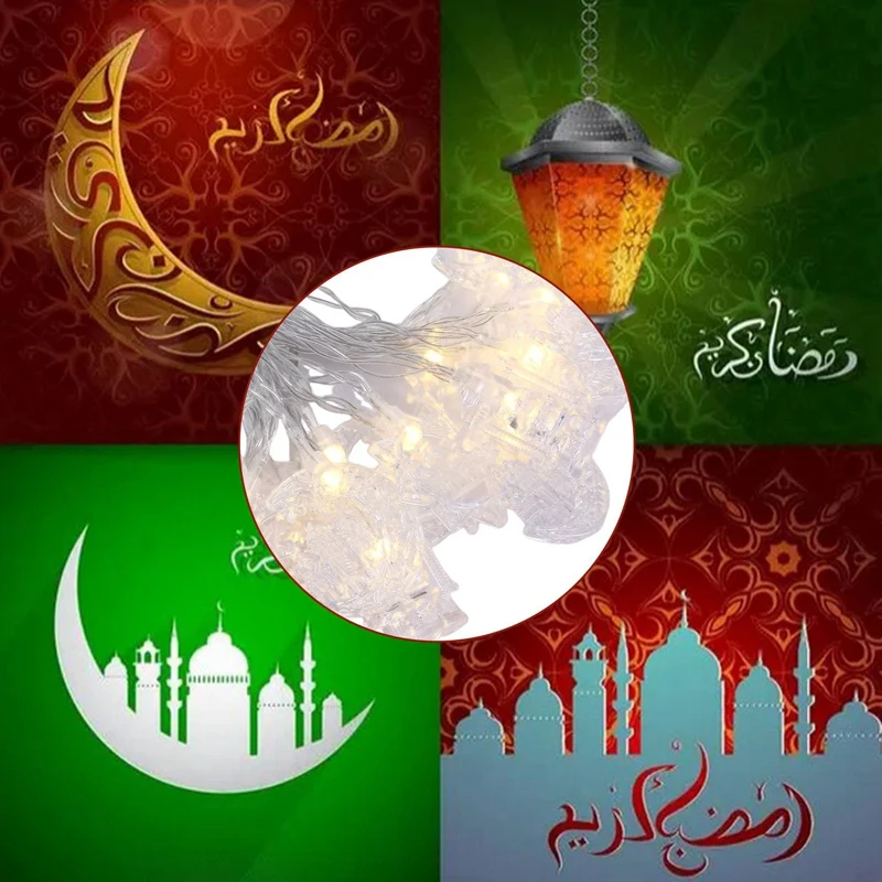 USB luce costante 6 metri 40 lampade Arab Eid Palace Lights Decorative Gulbang Festival Lights luci colorate stringa