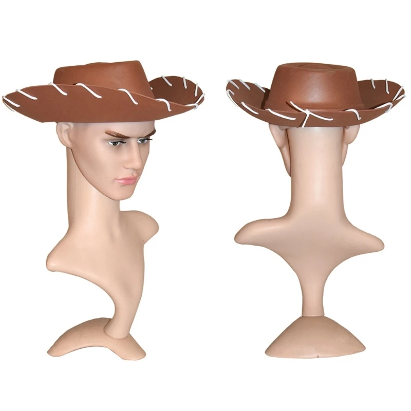 Wild Western Theme EVA Sheriff Hat Unisex Costume Accessory Western Hat with Wide Brims for Roleplaying Event Masquerades