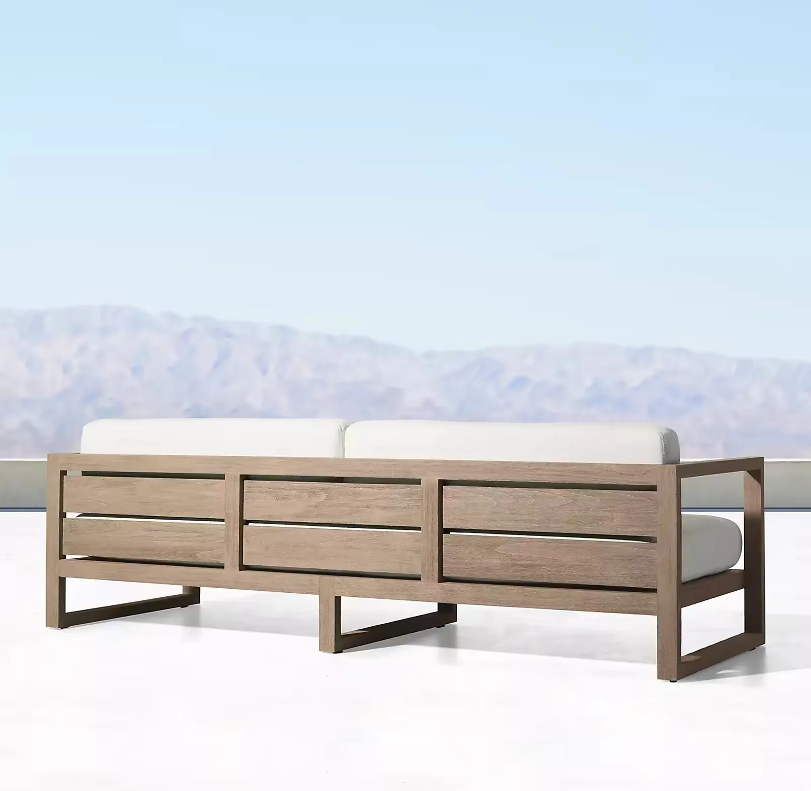 Modernism Design Garden Furniture Solid Wood Teak Sofas Set Patio Poolside Outdoor Furniture