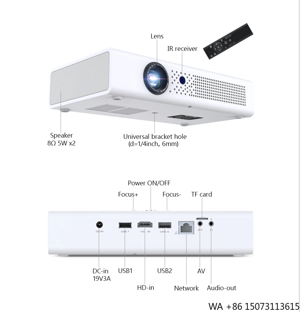 

Mini Android WiFi Portable DLP Projector with 3D Support, High Quality for Outdoor Advertising and Home Use