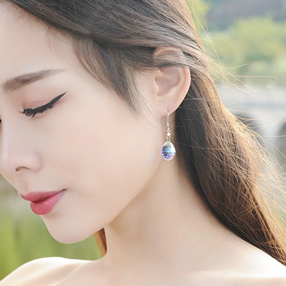 2023 Fashion Crystal Tassels Dangle Earrings for Women Simple Temperament Water Drop Earring Ms Wedding Daily Jewelry Gifts