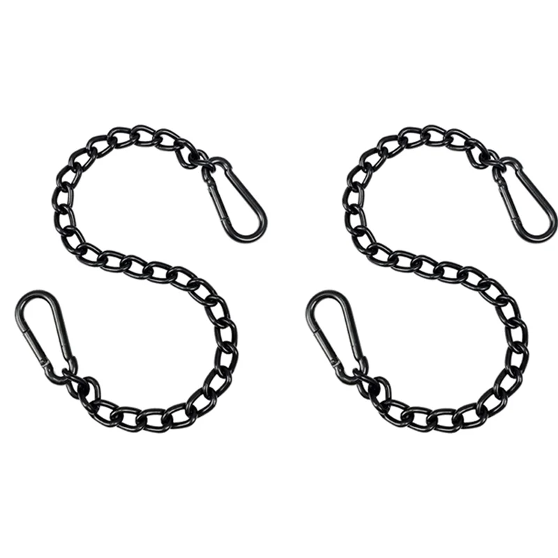 ABGE-2X Steel Hanging Chair Chain With 2 Carabiners, Heavy Duty Porch Swing Hammock Chain Kit,For Hammock Swings(66Cm)