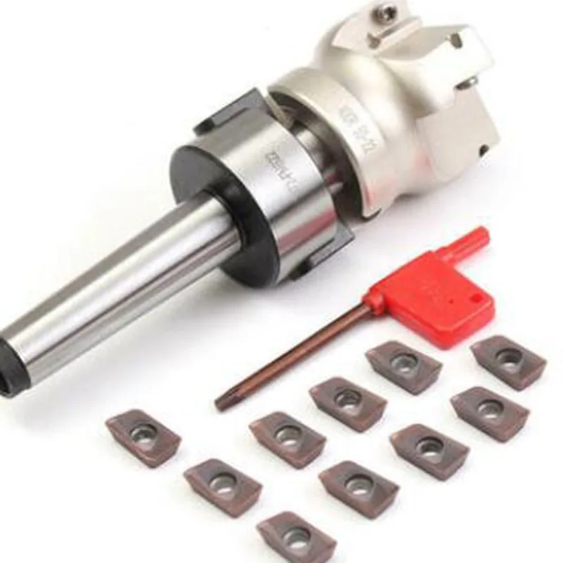 

1Set Mill Cutter MT2/MT3 50 Head + 4 Cutters APMT1604 CNC Milling Insert Kit Machine Tools