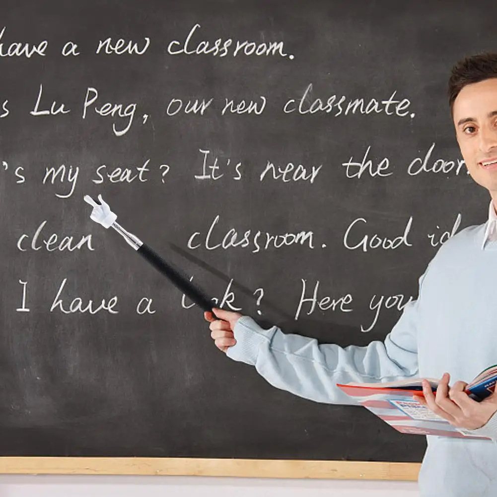 55 سنتيمتر تصغير مؤشر المعلم الملونة قابل للسحب مؤشر اليد المعلم للفصول الدراسية الاطفال مؤشر القراءة 1 قطعة