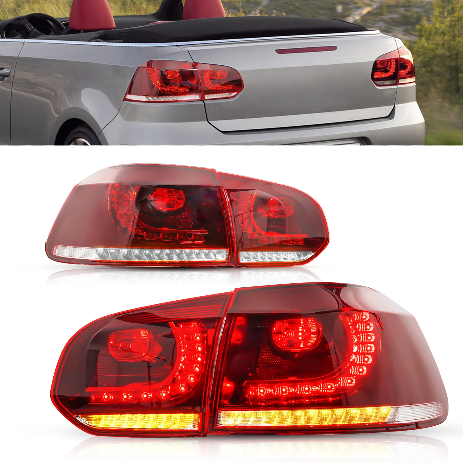 Archaic Led Tail Lamp With Dynamic Turn signal Parking Light Car Rear Lamp For Golf 6 mk6 2008-2013 Taillight