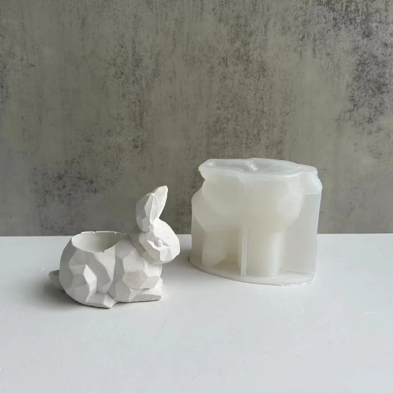 Rabbit Incense Candle Holder Silicone Mold Easter Rabbit Plaster Mold Epoxy Resin Abrasive Tool