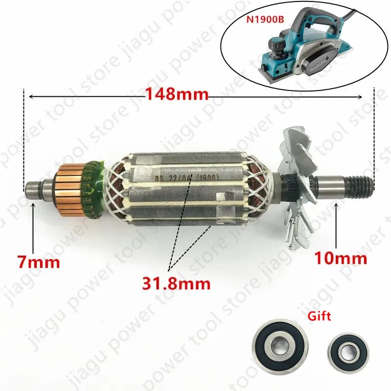 Substituição do Motor da Armadura para Makita Portátil Plaina Rotor N1900b 1900b Mt190 1923b N1923b 1901 1902 511938-9 Ac220240v