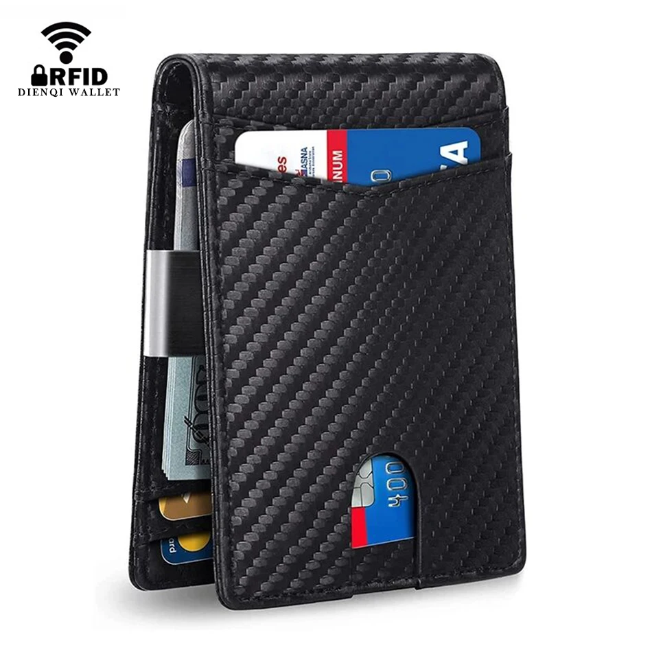 Rfid Microfier Leather Luxury Men Wallets Money Bag Slim Thin Man Card Holder Wallet for Men Short Purse Male Vallet Billfold