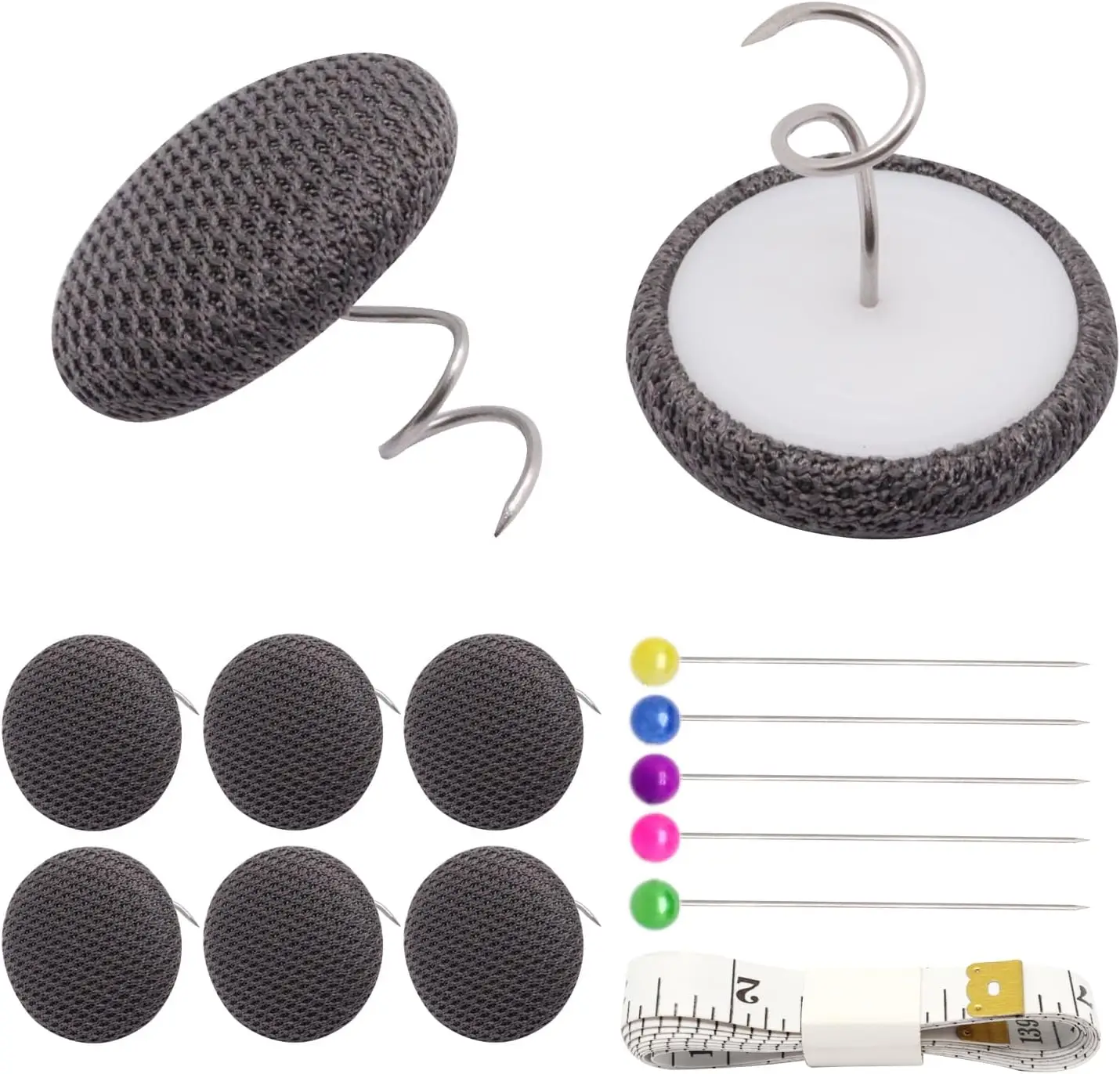 

Bed Skirt Pins 16 Pcs, Flax Covered Button Twist Pins, Upholstery Pins Twist For Slipcovers Bedskirts Sofa Upholstery Armrest