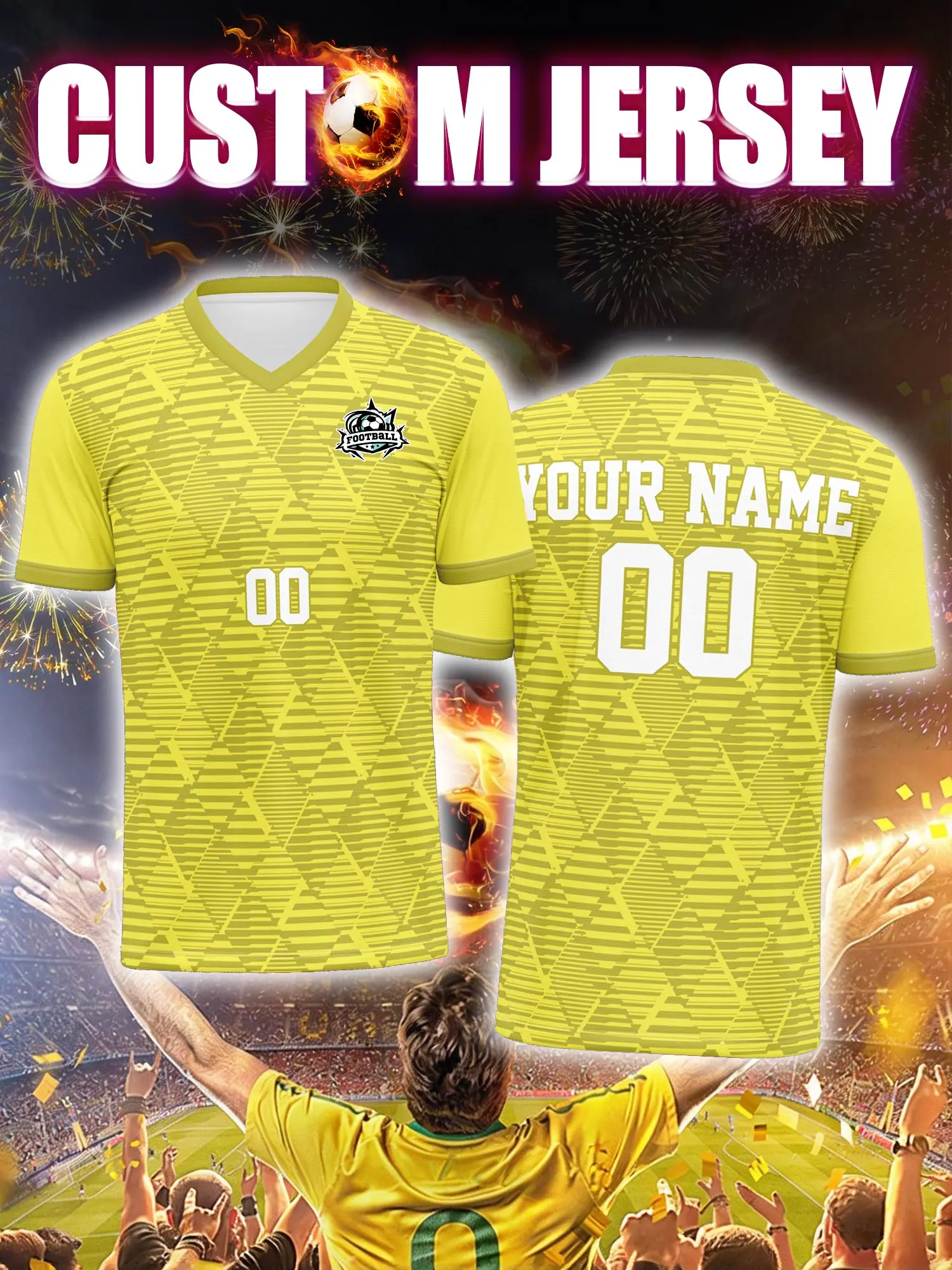 

Футболка для футбола с индивидуальным изображением, номером и именем, в ретро-классическом винтажном стиле