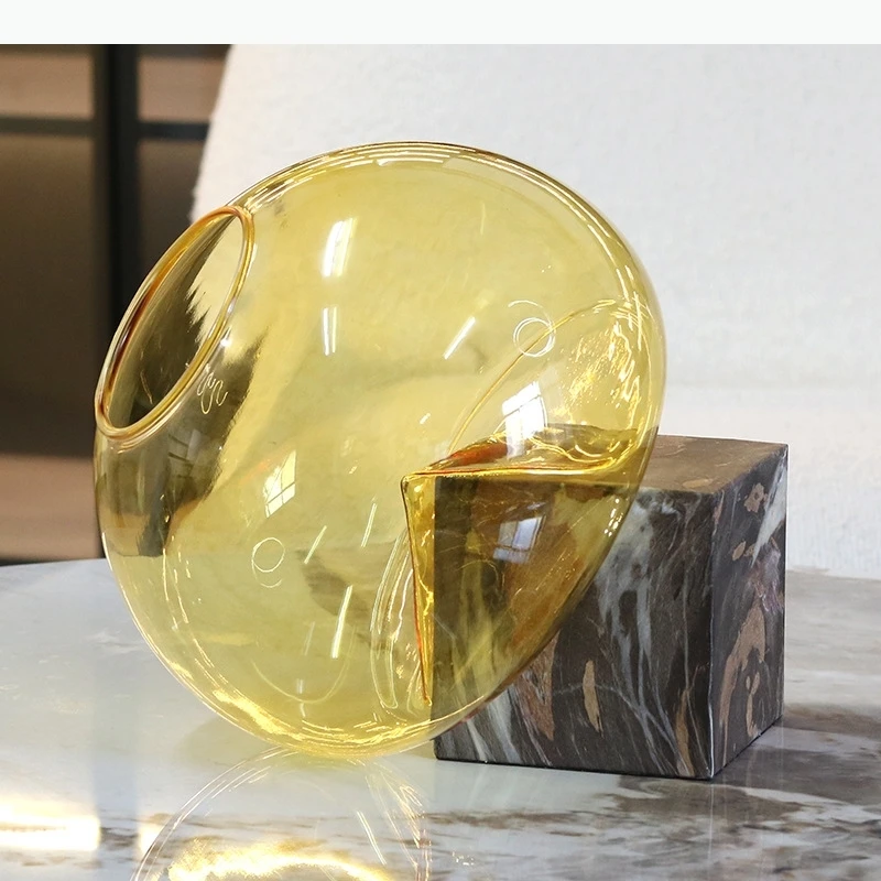 Flower Glass Block Fluid Abstract Flowing Glass Vase Floral Arrangement Accessories Terrarium Home Decoration Accessories