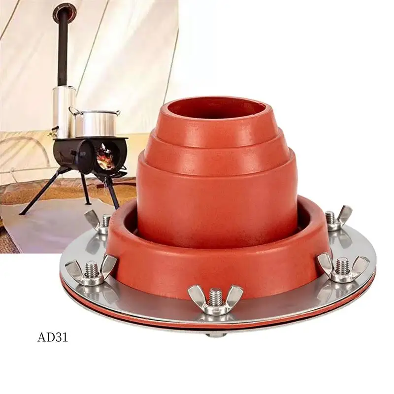 

New-Silicone Tent Stove Jack Pipe Vent Chimney Cover For Backpacking Camping Outdoor Hot Stove Tent Accessory A