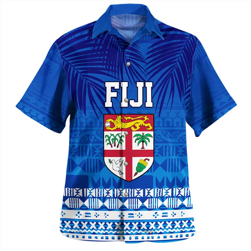 

Harajuku 3D Printed Philippines Fiji Flag Emblem Rugby Shirts HAPPY FIJI DAY Graphic Short Shirts For Men Hawaiian Clothing Tops