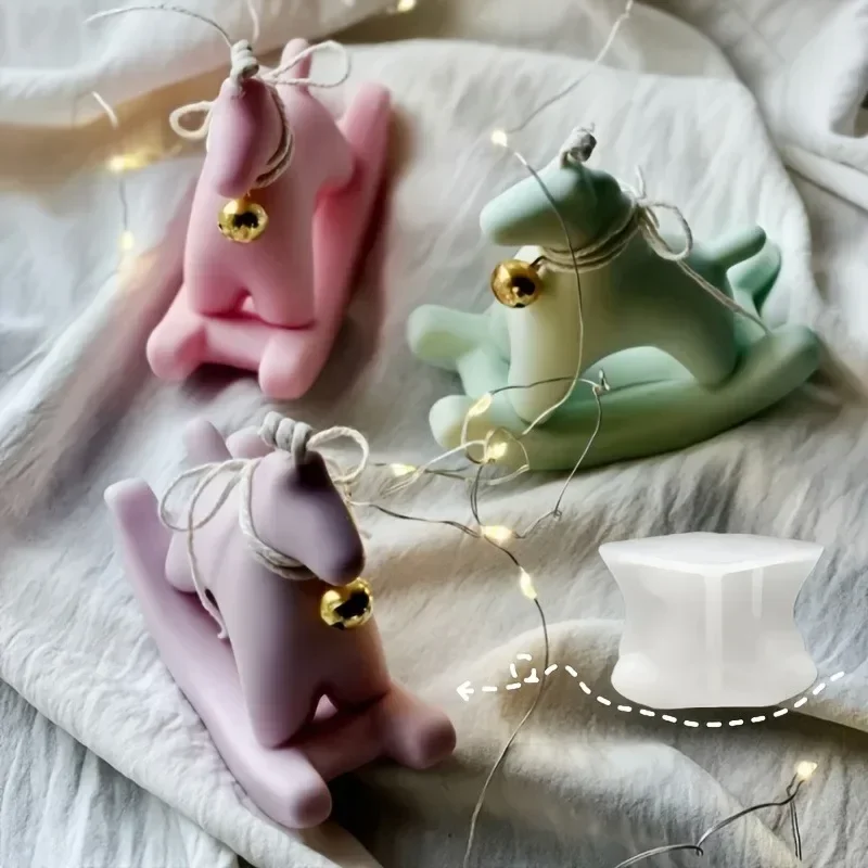 2026 new model advanced 3d rocking horse silicone mold cute pony candle epoxy resin mold for home decor & gift