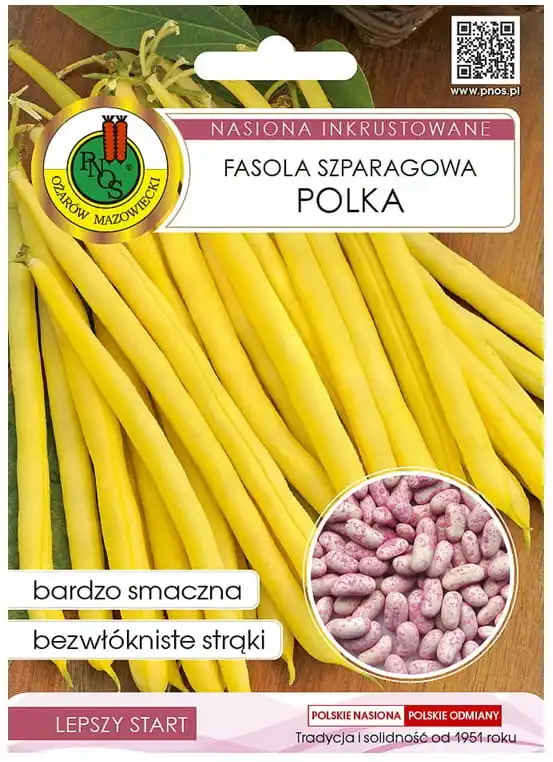 Frijoles Polka tipo espárrago 30g, variedad Dar amarilla, maduración media temprana